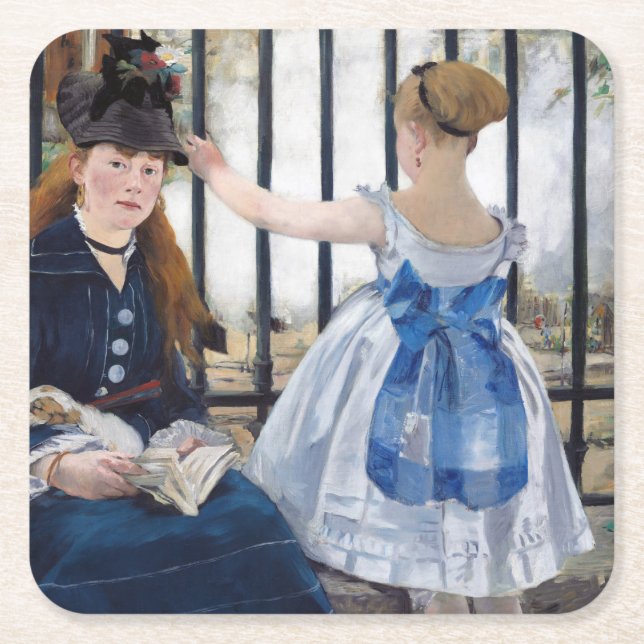 Dessous De Verre Carré Le Chemin de fer, Edouard Manet (Devant)