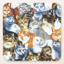Dessous De Verre Carré Le Clowder de CATS