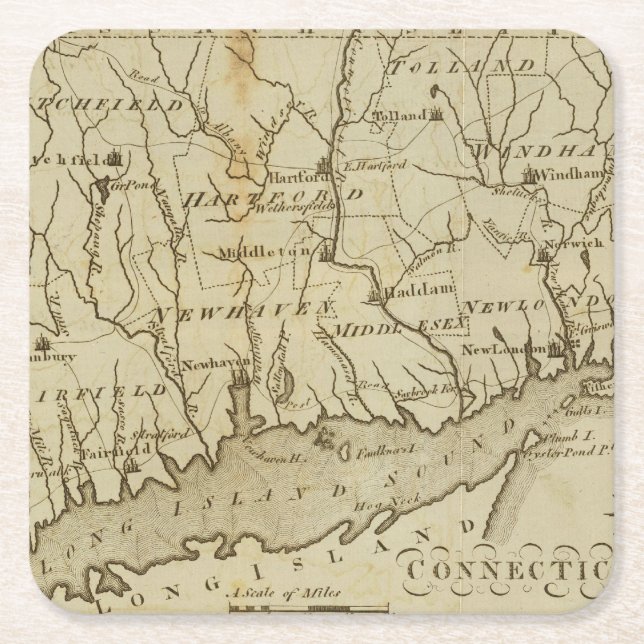 Dessous De Verre Carré Le Connecticut 8 (Devant)