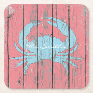 Dessous De Verre Carré Le crabe bleu personnalisent