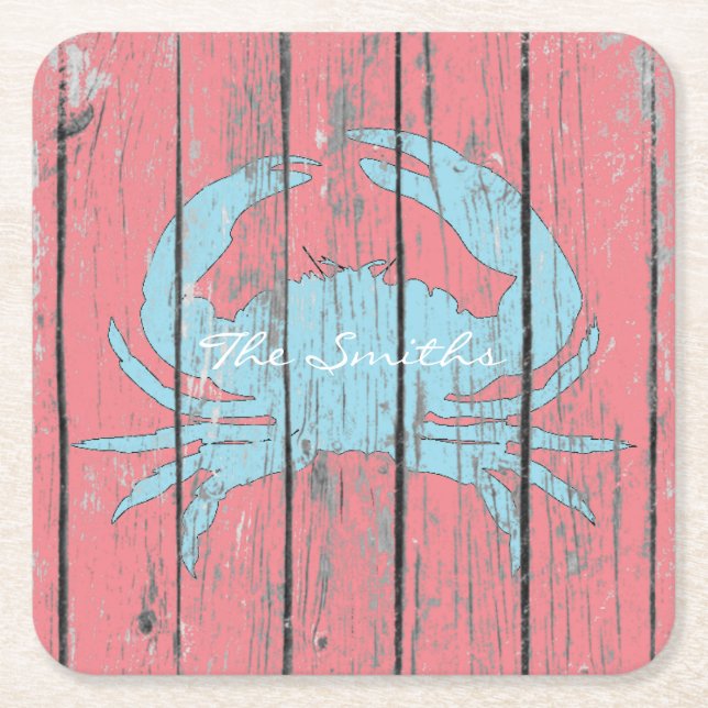 Dessous De Verre Carré Le crabe bleu personnalisent (Devant)