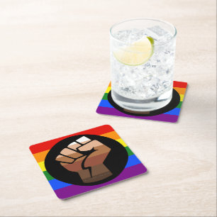 Dessous De Verre Carré Le drapeau de couleur des personnes queer de Slipp