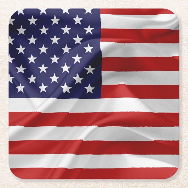 Dessous De Verre Carré Le drapeau des États-Unis d'Amérique (Devant)
