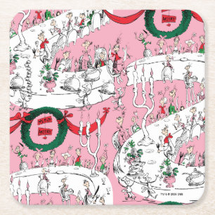 Dessous De Verre Carré Le festin de Noël des Whos