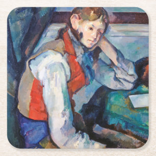 Dessous De Verre Carré Le Garçon de la Veste Rouge, Cezanne