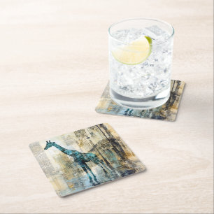 Dessous De Verre Carré Le Girafe Bleu sur Coaster Parisien