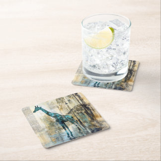 Dessous De Verre Carré Le Girafe Bleu sur Coaster Parisien