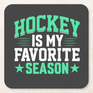 Dessous De Verre Carré Le hockey est ma saison préférée