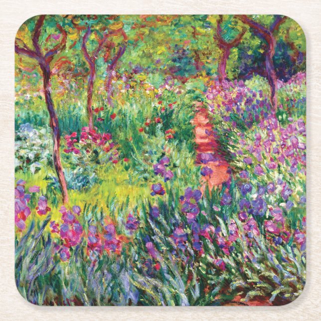 Dessous De Verre Carré Le jardin d'Iris par Claude Monet (Devant)