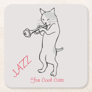 Dessous De Verre Carré Le Jazz Pour Les Chats Cool
