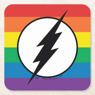 Dessous De Verre Carré Le logo Flash Rainbow