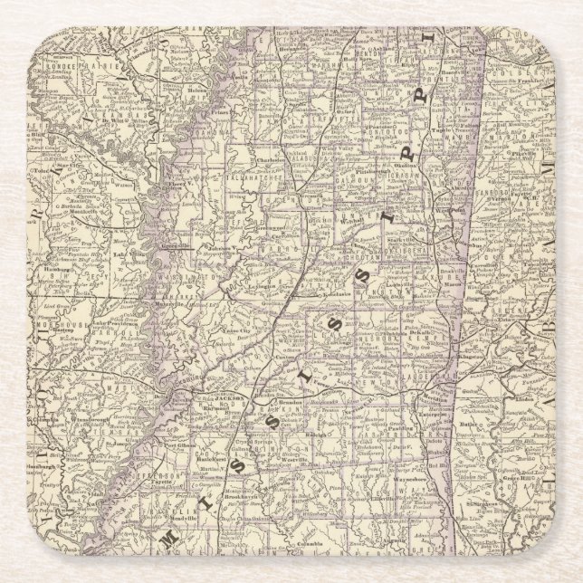 Dessous De Verre Carré Le Mississippi 9 (Devant)