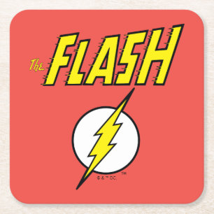 Dessous De Verre Carré Le nom Flash et logo d'éclair