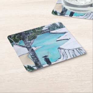 Dessous De Verre Carré Le pêcheur Peinture par Alfred Fox