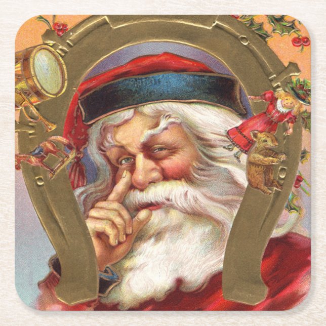 Dessous De Verre Carré Le Père Noël connaît Noël (Devant)