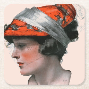 Dessous De Verre Carré Le profil de la femme