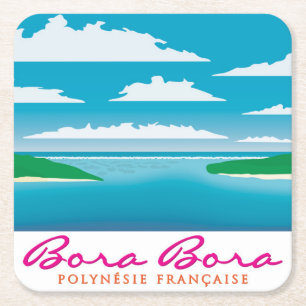 Dessous De Verre Carré Le récif de Bora
