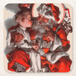 Dessous De Verre Carré Le recouvrement de Père Noël