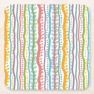 Dessous De Verre Carré Le résumé barre le motif vertical