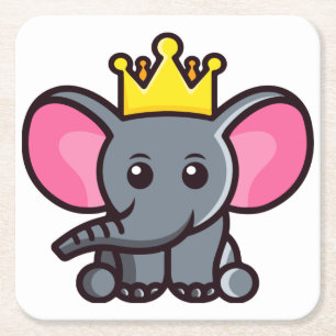 Dessous De Verre Carré Le roi éléphant