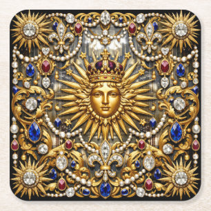 Dessous De Verre Carré Le Roi Soleil Versailles français orné