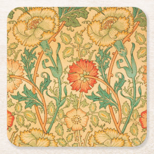 Dessous De Verre Carré Le rose et s'est levé par William Morris