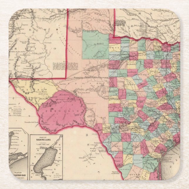 Dessous De Verre Carré Le Texas 10 (Devant)