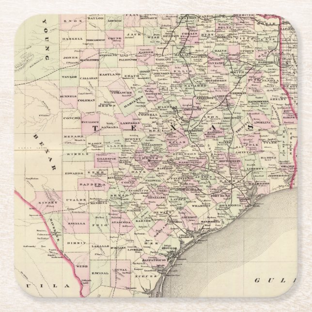 Dessous De Verre Carré Le Texas 12 (Devant)