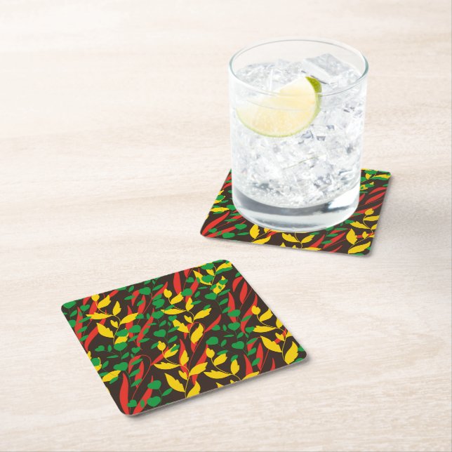 Dessous De Verre Carré leaf (En situation)