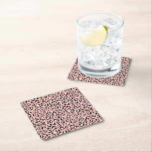 Dessous De Verre Carré Léopard Print, Léopard Spots, Rose Léopard