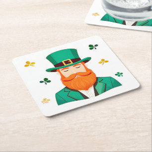 Dessous De Verre Carré Leprechaun Clover Shamrock Patrick's Day