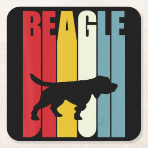 Dessous De Verre Carré les années 70 Beagle Chien Clos Out Cadeau Beagle 
