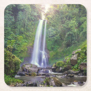 Dessous De Verre Carré Les cascades   Bali, Indonésie