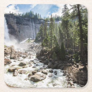 Dessous De Verre Carré Les cascades Nevada Fall, Yosemite, CA