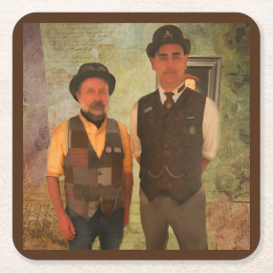 Dessous De Verre Carré Les dapper hommes de Steampunk comme un robuste