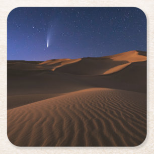 Dessous De Verre Carré Les déserts Galaxie de dune de sable