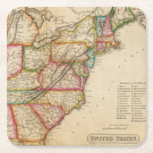 Dessous De Verre Carré Les Etats-Unis 11