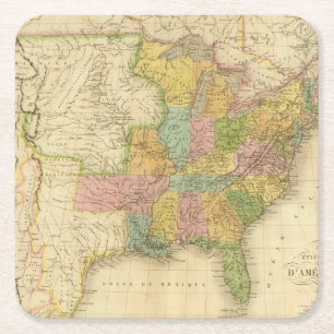 Dessous De Verre Carré Les Etats-Unis d'Amérique 4 2