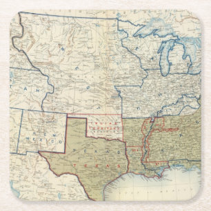 Dessous De Verre Carré Les Etats-Unis en juin 1861