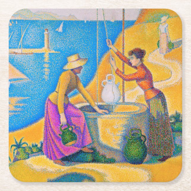 Dessous De Verre Carré Les femmes dans le puits, Signac (Devant)