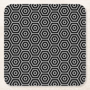 Dessous De Verre Carré Les hexagones donnent au motif géométrique