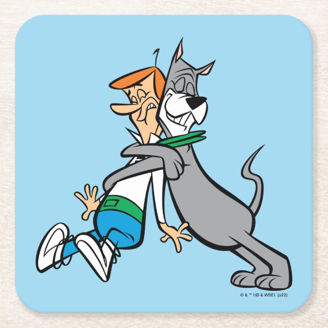 Dessous De Verre Carré Les Jetsons | George & Astro Hug (Devant)