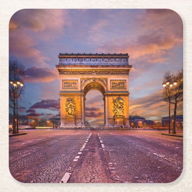 Dessous De Verre Carré Les monuments | Arc de Triomphe, Paris France (Devant)