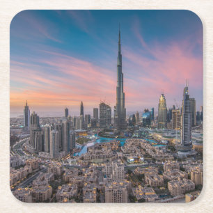 Dessous De Verre Carré Les monuments   Ville de Dubaï