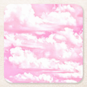 Dessous De Verre Carré Les nuages roses de Festin