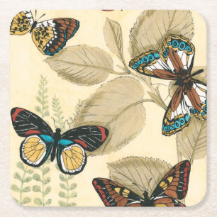 Dessous De Verre Carré Les papillons qui dorment sur les Feuilles