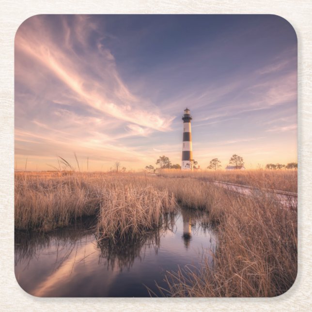 Dessous De Verre Carré Les phares | Bodie Island Outerbanks (Devant)
