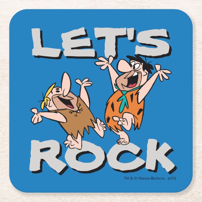 Dessous De Verre Carré Les Pierrafeu | Fred & Barney - Let's Rock (Devant)
