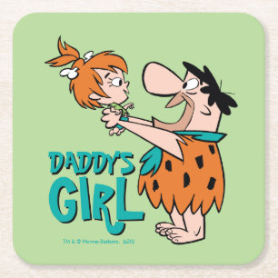 Dessous De Verre Carré Les Pierrafeu Fred & Pebbles - Daddy's Girl