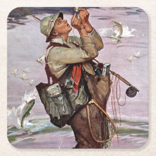 Dessous De Verre Carré Les poissons sautent